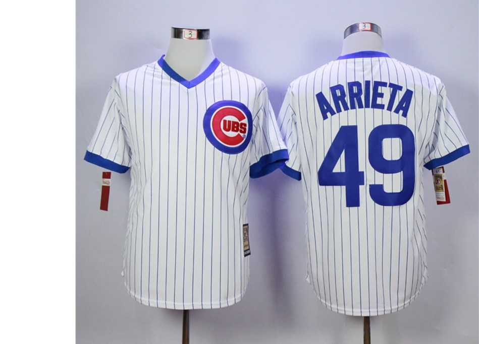 Cubs 49 Jake Arrieta White Cooperstown Collection Baseball Jerseys